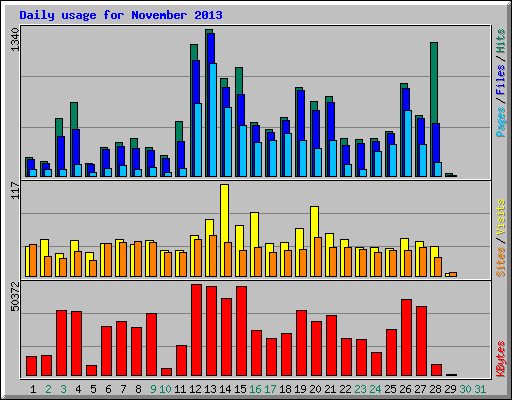 Daily usage for November 2013