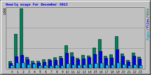 Hourly usage for December 2012